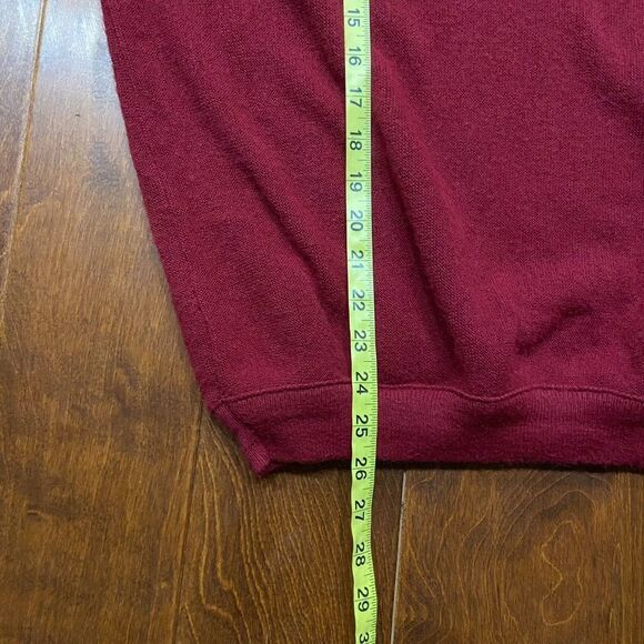 Izod Lacoste Vintage 70s Acrylic Orlon V-Neck Sweater Burgundy Men's Size Large - Picture 9 of 9